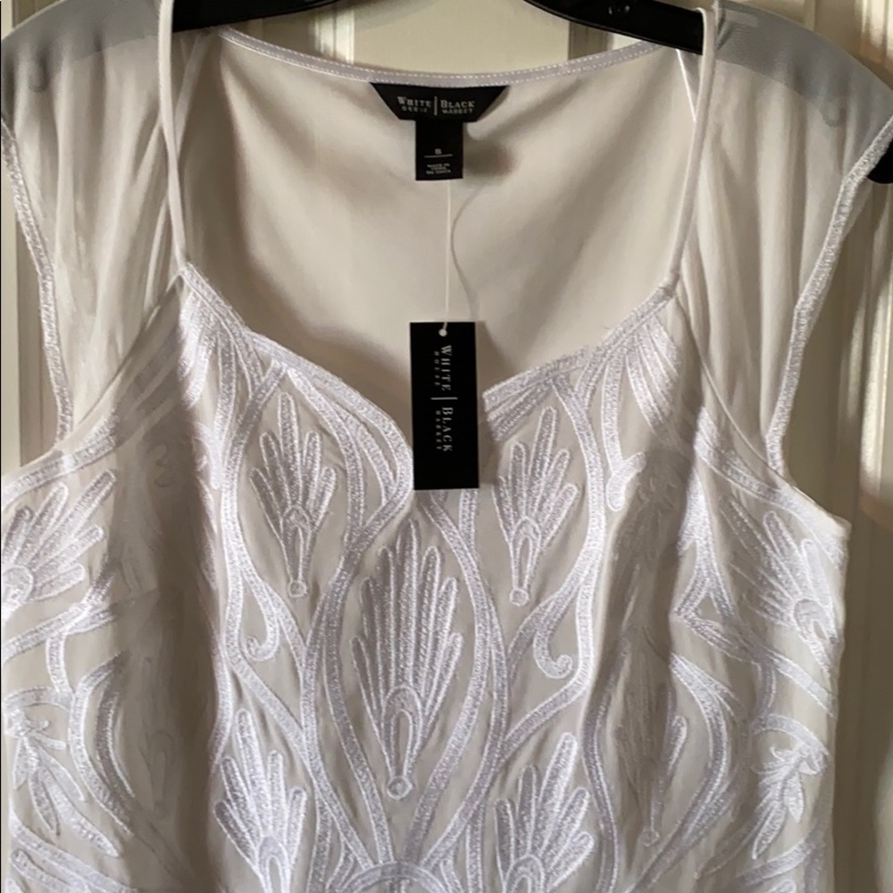 WHBM White Lola Lace Top Small. NWT
